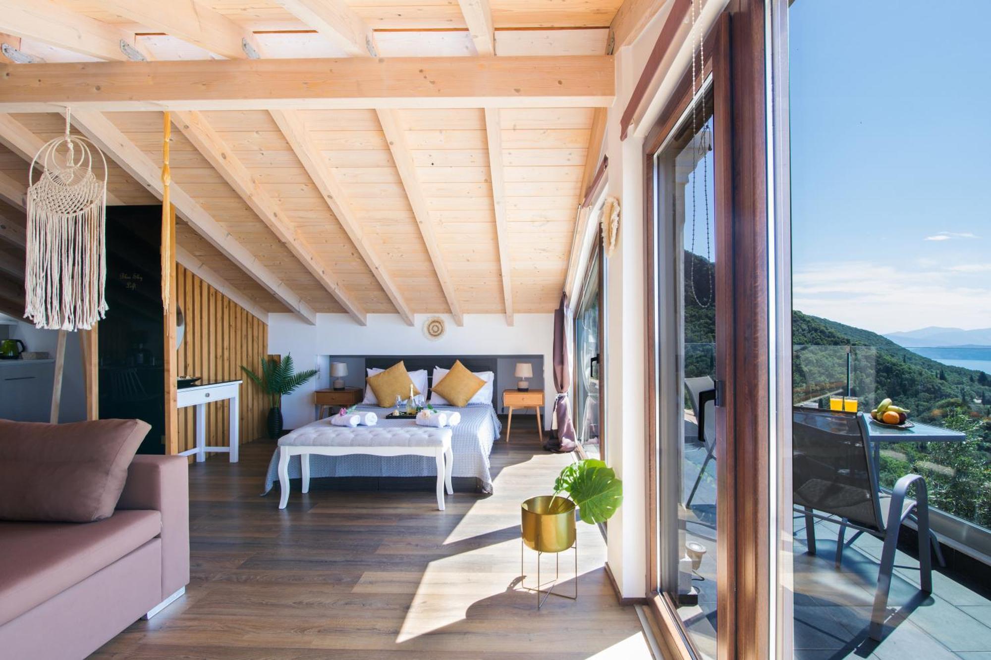Apartamento Blue Sky Loft By Corfuescapes Spartylas Exterior foto
